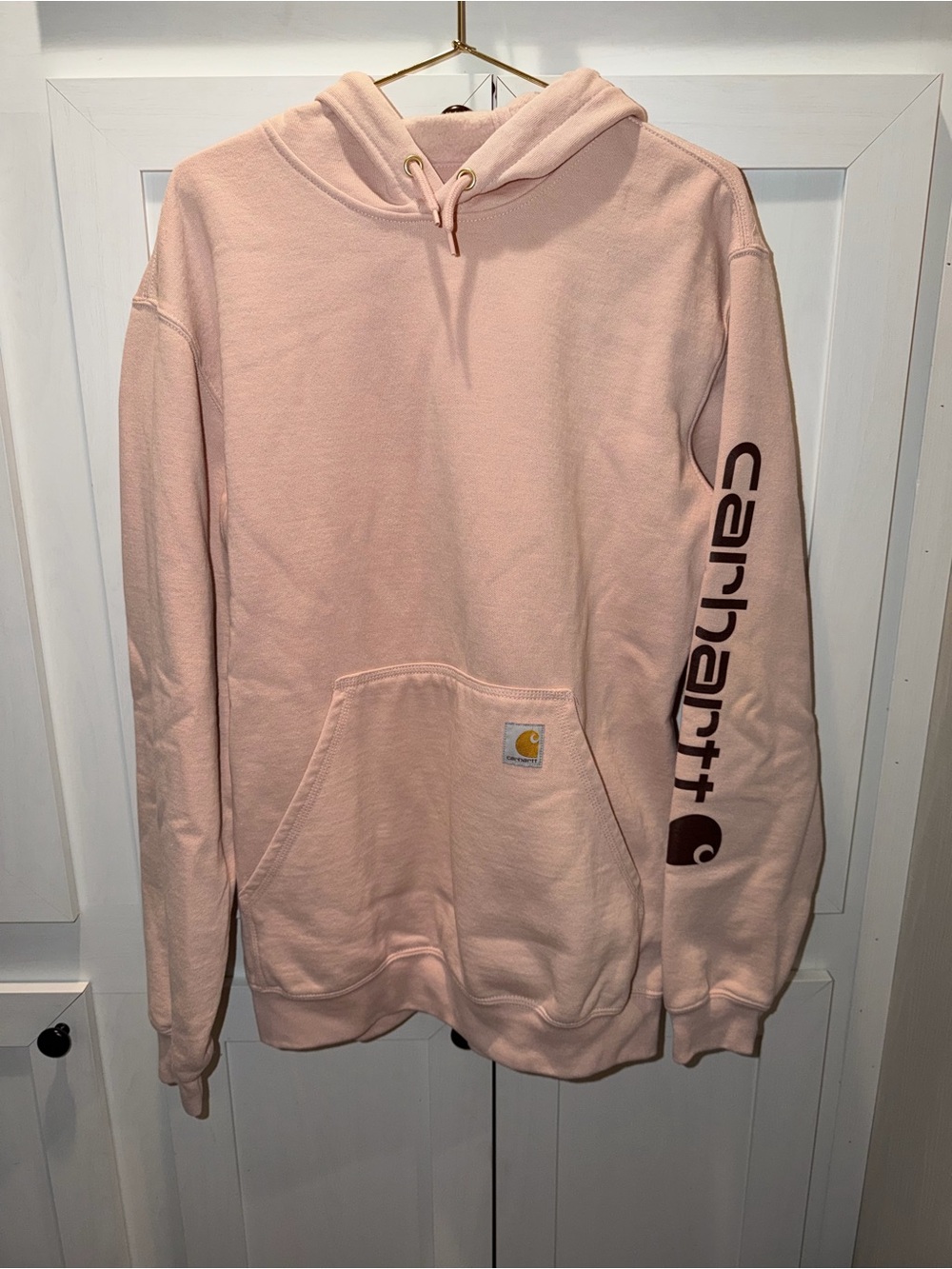 Carhartt Light Pink Pullover Hoodie with Drawstring